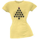 Cat Christmas Blue Tree Soft Juniors T-Shirt