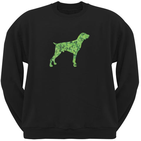St. Patricks Day - German Shorthaired Shamrock Black Adult Sweatshirt