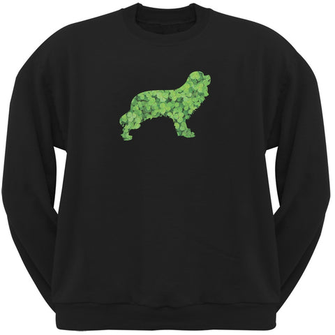 St. Patricks Day - Cavalier King Charles Shamrock Black Adult Sweatshirt