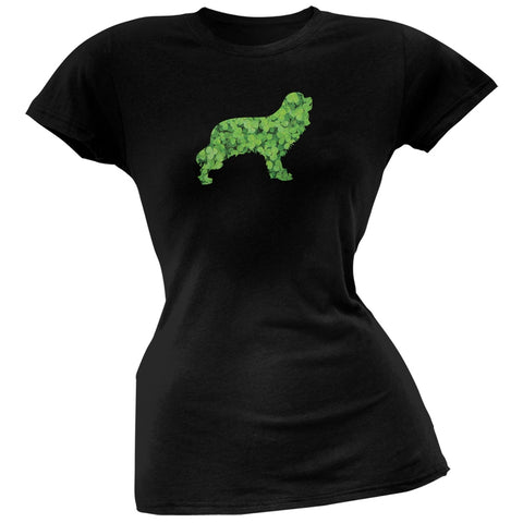 St. Patricks Day - Cavalier King Charles Shamrock Black Soft Juniors T-Shirt