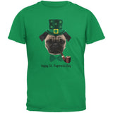 St. Patrick's -  Pugtrick's Day Funny Pug Black Adult T-Shirt