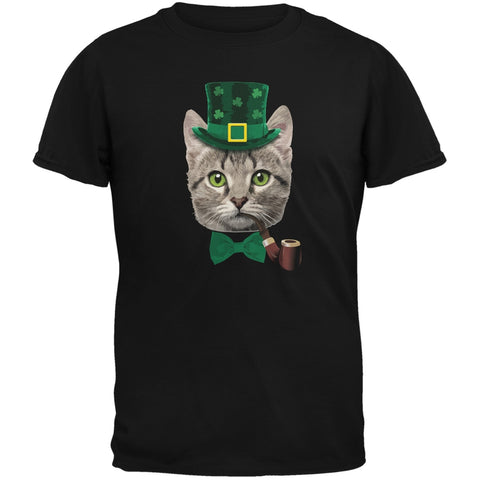 St. Patrick's Funny Cat Black Adult T-Shirt