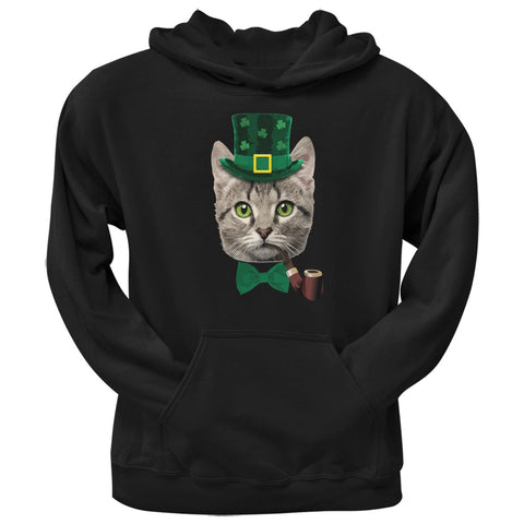 St. Patrick's Funny Cat Black Adult Hoodie