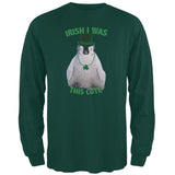 St. Patrick's Day - Irish I Was This Cute Penguin Black Adult Long Sleeve T-Shirt