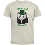 St. Patricks Day - Irish I Was This Cute Panda Black Adult T-Shirt