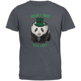 St. Patricks Day - Irish I Was This Cute Panda Black Adult T-Shirt