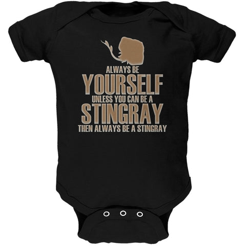 Always Be Yourself Stingray Black Soft Baby One Piece
