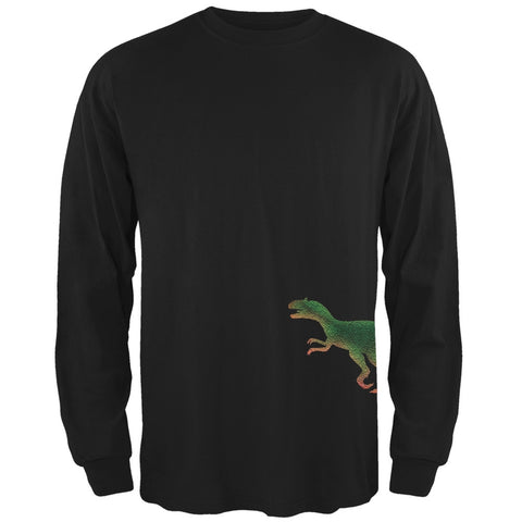 Allosaurus Dinosaur Distressed Black Adult Long Sleeve T-Shirt