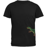 Allosaurus Dinosaur Distressed Black Adult T-Shirt