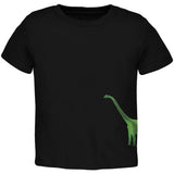 Brachiosaurus Dinosaur Distressed Black Toddler T-Shirt