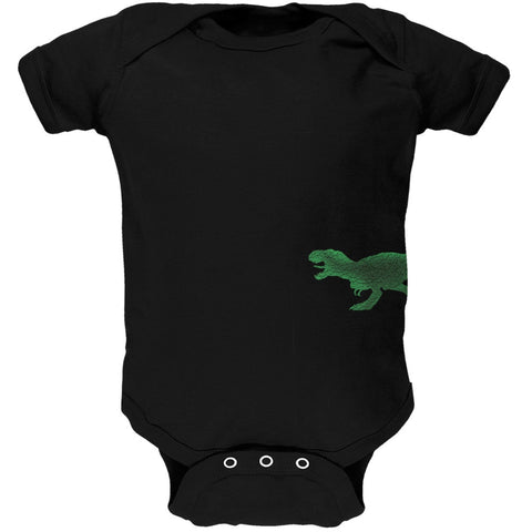 Jurassic - Tyrannosaurus Rex Dinosaur Distressed Black Soft Baby One Piece
