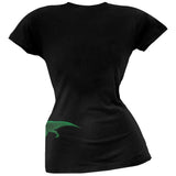 Jurassic - Tyrannosaurus Rex Dinosaur Distressed Black Juniors Soft T-Shirt