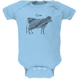 Cow Scribble Drawing Orange Soft Baby One Piece