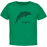 Dolphin Scribble Drawing Orange Toddler T-Shirt