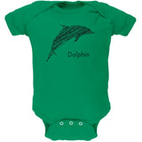 Dolphin Scribble Drawing Orange Soft Baby One Piece
