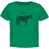 Horse Scribble Drawing Orange Toddler T-Shirt