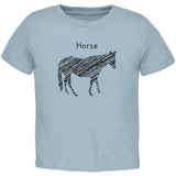Horse Scribble Drawing Orange Toddler T-Shirt