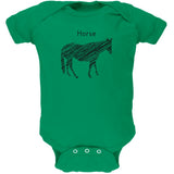 Horse Scribble Drawing Orange Soft Baby One Piece