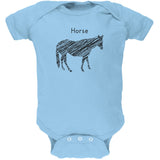 Horse Scribble Drawing Orange Soft Baby One Piece