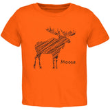 Moose Scribble Drawing Orange Toddler T-Shirt