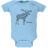 Moose Scribble Drawing Orange Soft Baby One Piece
