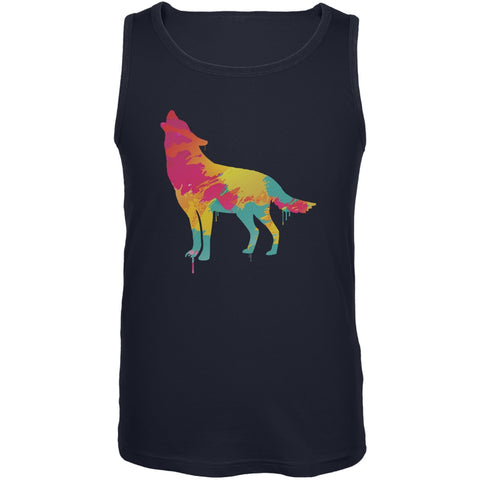 Splatter Wolf Navy Adult Sleeveless Shirt