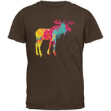 Splatter Moose Navy Adult T-Shirt