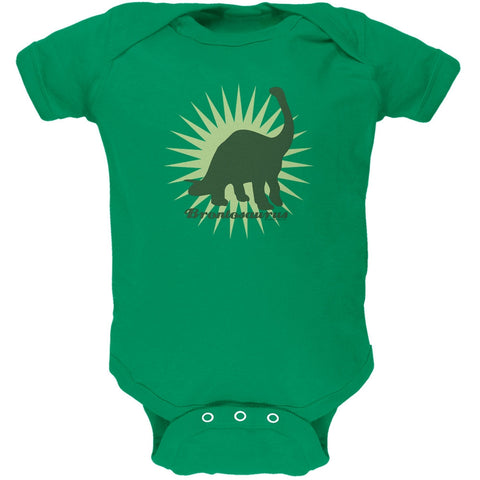 Sunburst Brontosaurus Kelly Green Soft Baby One Piece