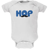 Easter - Hop Boys Mustache Light Blue Soft Baby One Piece