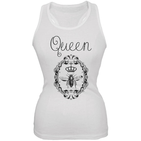 Queen Bee White Juniors Soft Tank Top