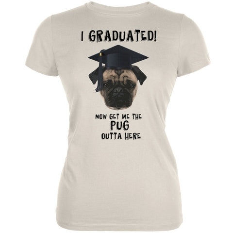 Graduation - Get The Pug Out Grad Cream Juniors Soft T-Shirt