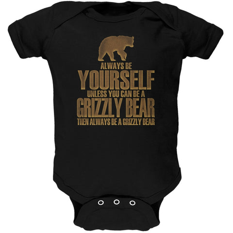 Always Be Yourself Bear Black Soft Baby One Piece