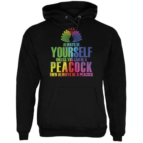 Always Be Yourself Peacock Black Adult Hoodie