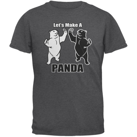 Let's Make A Panda Funny Dark Heather Adult T-Shirt