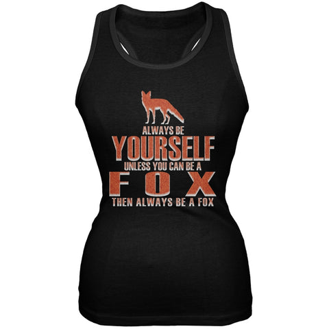 Always Be Yourself Fox Black Juniors Soft Tank Top