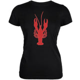 Summer - Lobster Faux Stitched Black Juniors Soft T-Shirt