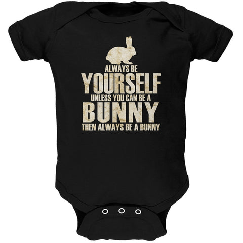 Always Be Yourself Bunny Black Soft Baby One Piece