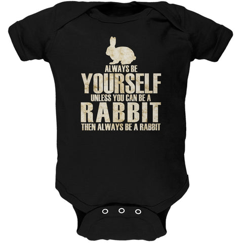 Always Be Yourself Rabbit Black Soft Baby One Piece
