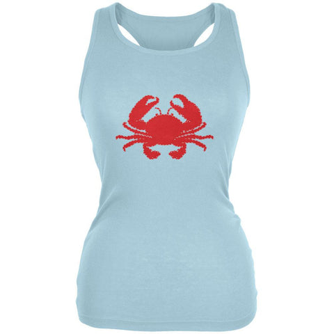 Summer - Crab Faux Stitched Juniors Soft Tank Top