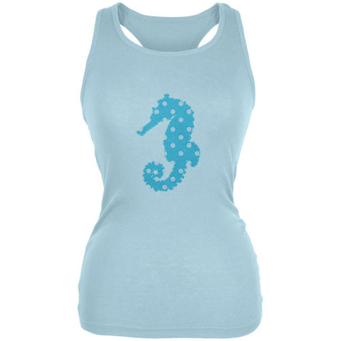 Summer - Seahorse Faux Stitched Juniors Soft Tank Top