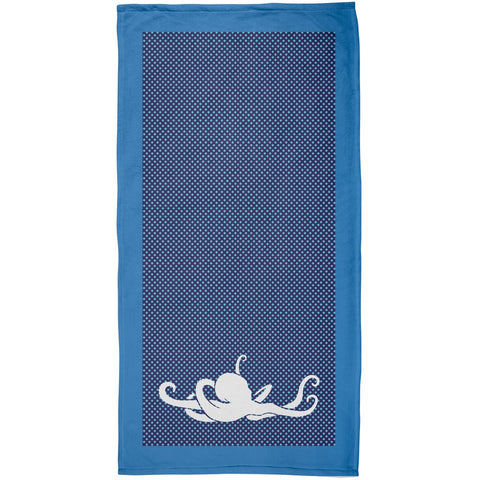 Octopus Polka Dot All Over Plush Beach Towel