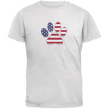 4th of July Patriotic Dog Paw Light Blue Adult T-Shirt