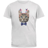 4th of July Funny Cat Navy Adult T-Shirt