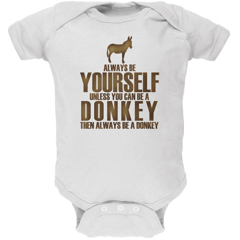 Always Be Yourself Donkey White Soft Baby One Piece