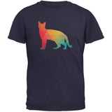 Cat Geometric Navy Youth T-Shirt