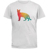 Cat Geometric Navy Adult T-Shirt