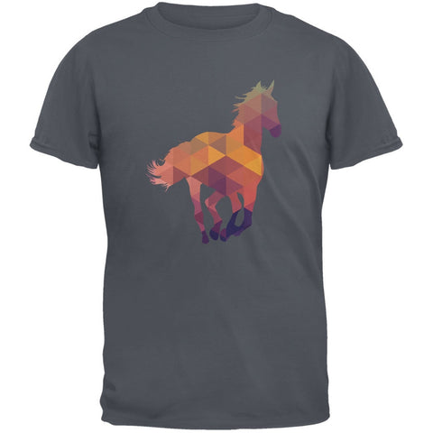 Horse Geometric Charcoal Grey Adult T-Shirt