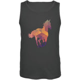 Horse Geometric Charcoal Grey Adult Tank Top