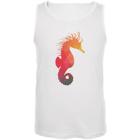 Seahorse Geometric White Adult Tank Top