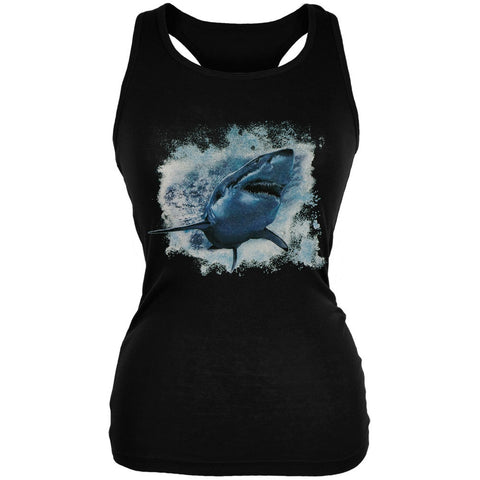 Great White Shark Black Juniors Soft Tank Top